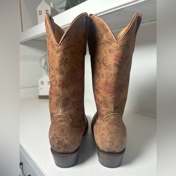 Shyanne Floral Western Cowboy Boots Women’s 10M Leather Cowgirl Boho Festival - Picture 6 of 9